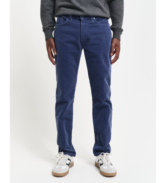 Gant Velurjeve kavbojke Slim Fit navy