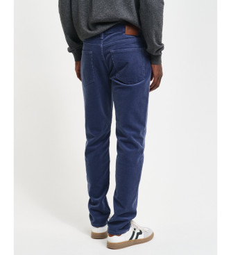 Gant Velurjeve kavbojke Slim Fit navy