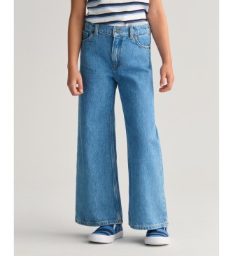 Gant Niebieskie dżinsy z szerokimi nogawkami