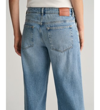 Gant Jeans mit niedriger Leibhhe und weitem Bein blau