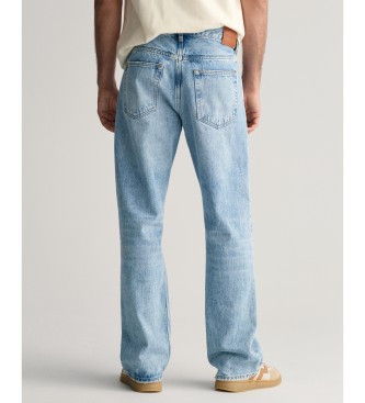 Gant Losvallende jeans met wijde pijpen blauw