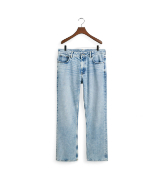 Gant Losvallende jeans met wijde pijpen blauw