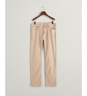 Gant Beige cotton and linen Regular Fit Jeans