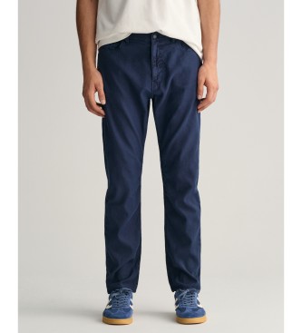 Gant Regular Fit Jeans aus Baumwolle und marineblauem Leinen