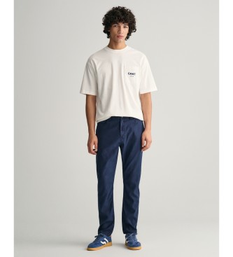 Gant Regular fit jeans in cotton and navy linen