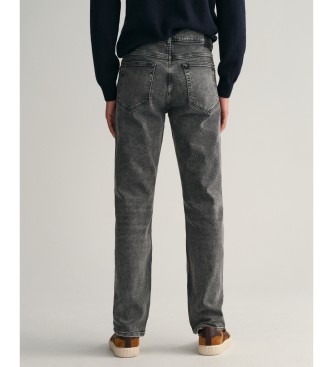 Gant Džins hlače regularnega kroja s črnim pranjem