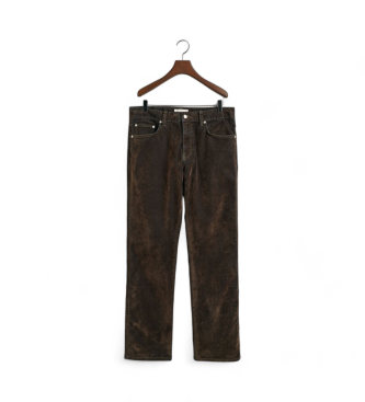Gant Relaxed Fit velour Flocked jeans brown