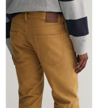 Gant Senfgelbe Slim Fit Jeans aus weichem Twill