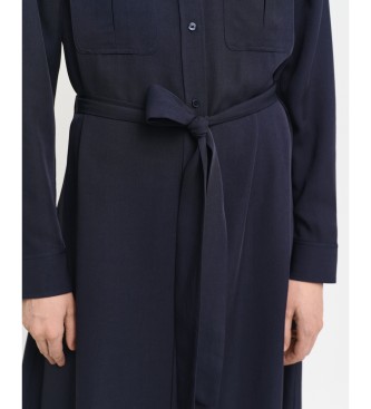 Gant Navy Shirt Dress With Pocket