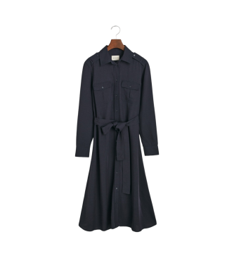 Gant Navy Shirt Dress With Pocket