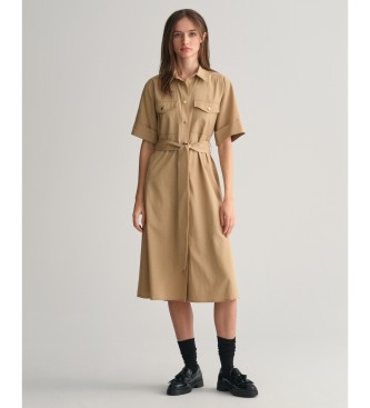 Gant Short sleeve shirt dress Utility beige