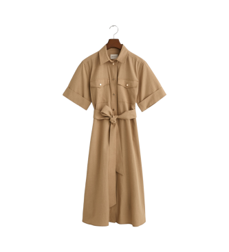 Gant Robe chemise  manches courtes Utility beige