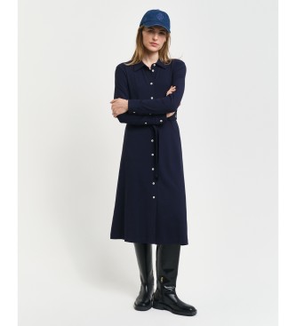 Gant Navy Knitted Shirt Dress