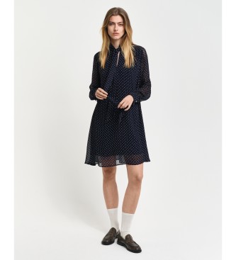 Gant Navy Polka Dot Bedrukte Stropdasjurk