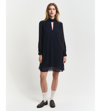 Gant Navy Polka Dot Printed Tie-Down Dress (Robe  nouer)