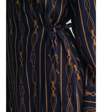 Gant Vestido de corte transversal com riscas azul-marinho de corte regular