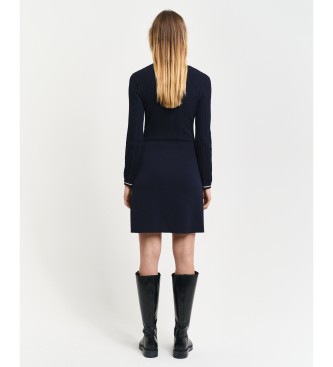 Gant Navy kontrastfarvet ribstrikket kjole