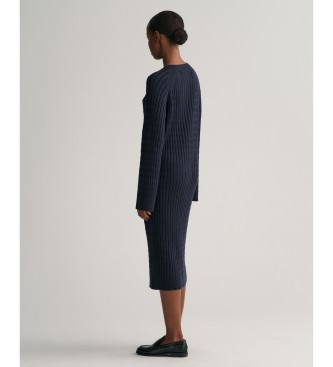 Gant Navy knitted knitted dress with round neckline