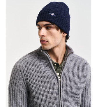 Gant Wool blend cardigan with zip and grey texture