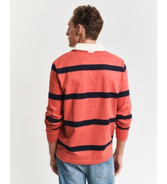 Gant Rotes garngefrbtes gestreiftes Rugger-Poloshirt  