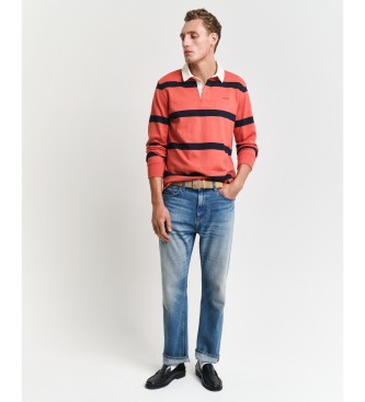 Gant Rotes garngefrbtes gestreiftes Rugger-Poloshirt  