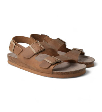 Genuins Brown Congo Oiled leather sandals