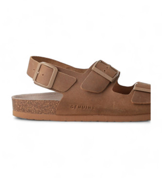 Genuins Brown Congo Oiled leather sandals