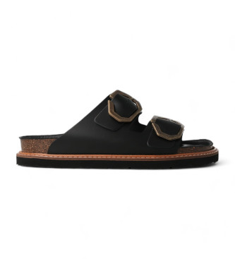 Genuins Galia black leather sandals