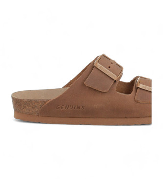 Genuins Hawaii Oiled brown leather sandals