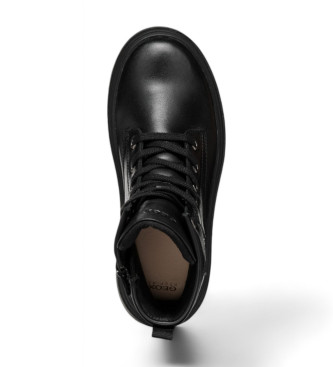 GEOX Bottines en cuir Kiddartah noir