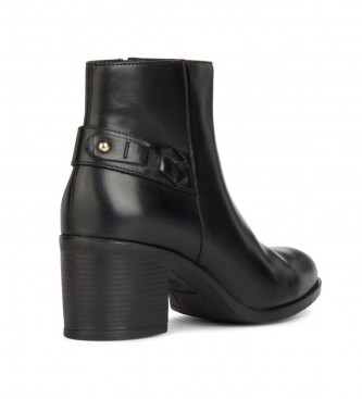 GEOX New Asheel Leather Ankle Boots black 