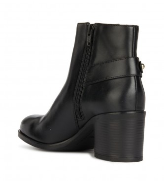 GEOX New Asheel Leather Ankle Boots black 