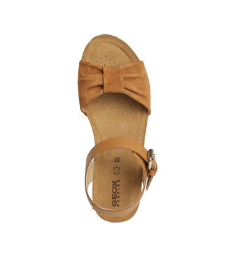 GEOX Diantha brune sandaler i lder 