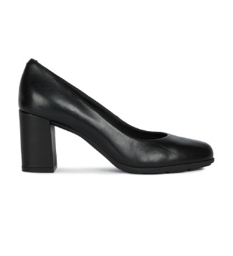 GEOX D New Annya zwart leren schoenen -Helphoogte 5cm