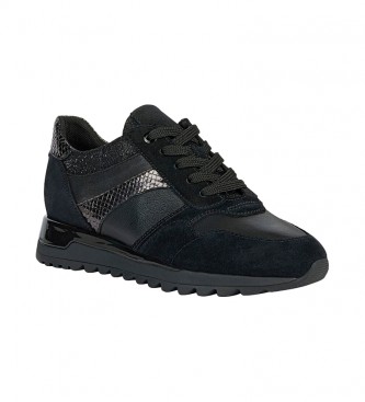 GEOX Tabelya black leather sneakers      