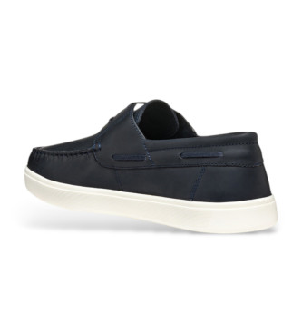 GEOX Navy Avola Leather Moccasins