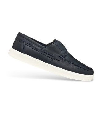 GEOX Navy Avola Leather Moccasins