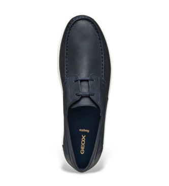 GEOX Navy Avola Leather Moccasins