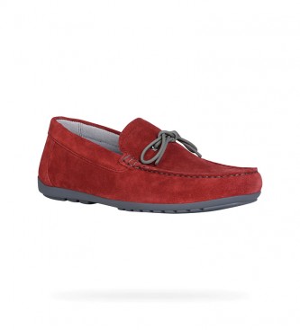 GEOX Tivoli red leather loafers
