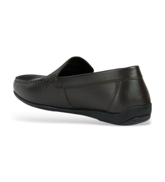 GEOX Mocasines de Piel Ascanio marrn oscuro