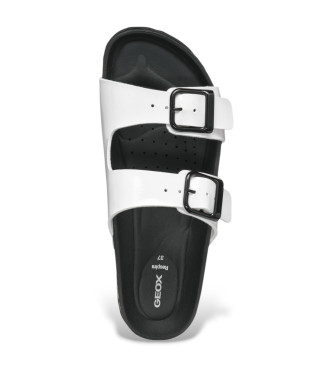 GEOX Brionia Leather Sandals branco