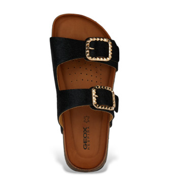 GEOX Leren sandalen New Brionia zwart