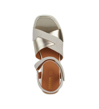 GEOX Sandals D Spherica Ec6 gold -Height 7.5cm wedge