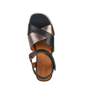 GEOX Sandals D Spherica Ec6 black -Height 7.5cm wedge