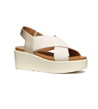 GEOX Sandals D Xand 2.2S beige -Height 7cm wedge