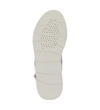 GEOX Leren sandalen met open teen wit, zilver 