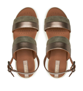 GEOX D Dandra bronze leather sandals