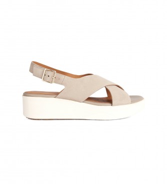 GEOX Sandalias de piel D Laudara beige - Altura 5.5cm- Tienda Esdemarca calzado, moda - zapatos de marca y zapatillas de marca