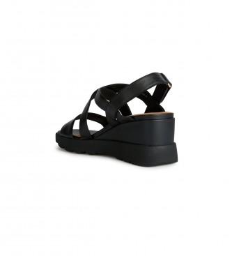 GEOX Leren sandalen D Spherica Ec6 zwart -Hoogte 7,5cm sleehak