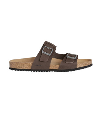 GEOX Brown Ghita leather sandals